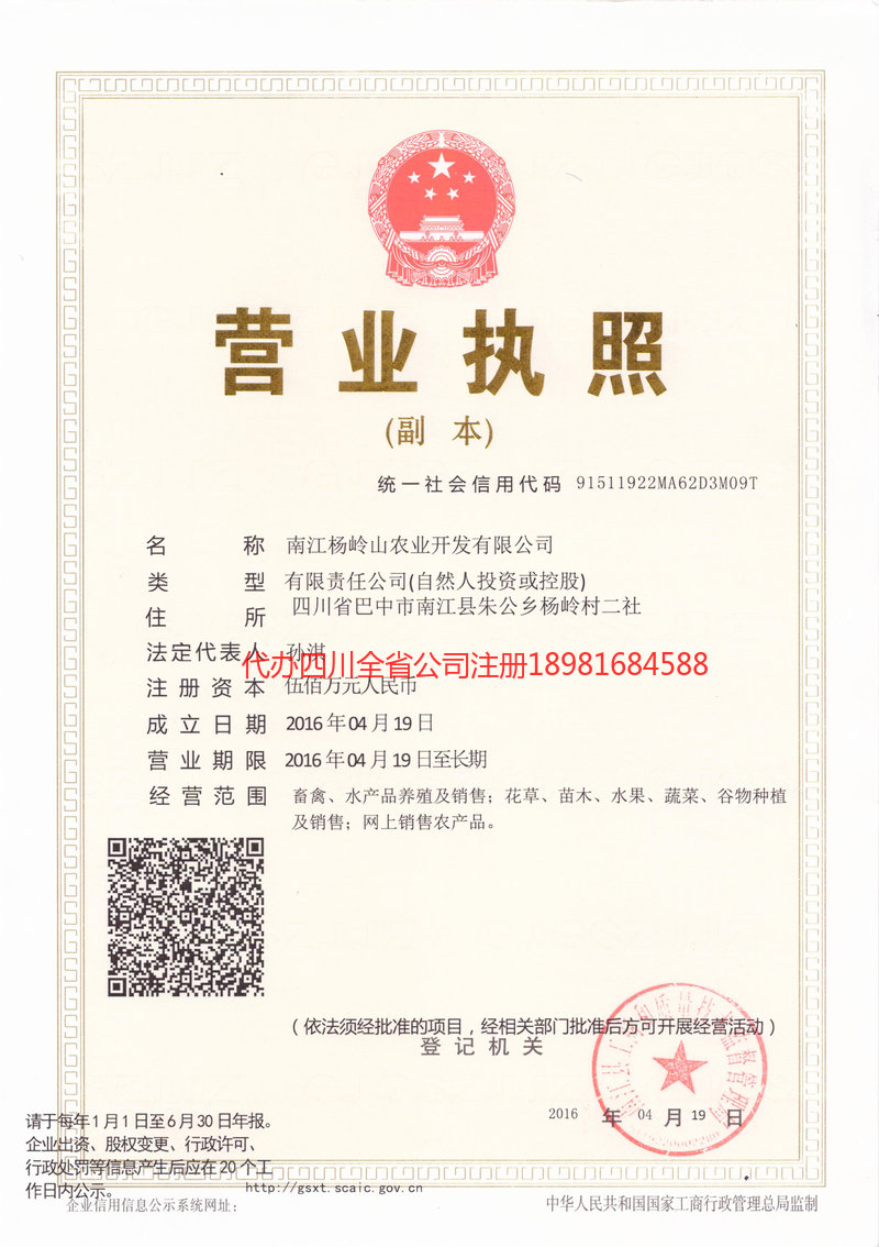 忠县忠县杨岭山农业开发有限公司